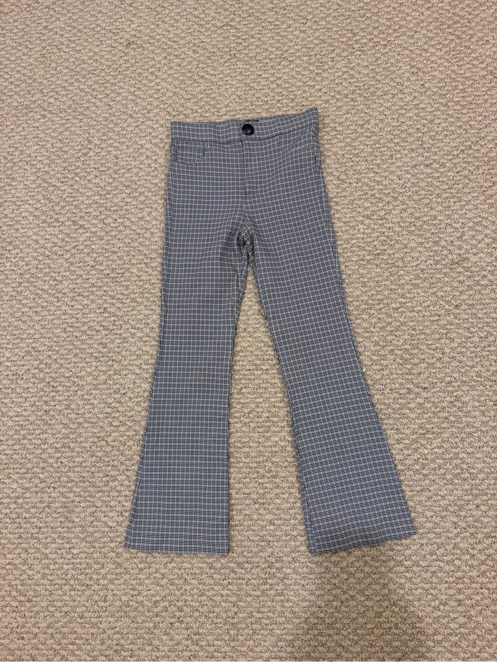 Zara Gray Checked Ankle/Cropped Flare Pants